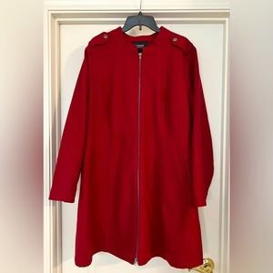Torrid Plus Size Women’s Zip-Front Fit and Flare Coat Red Size 3X (US 22-24)